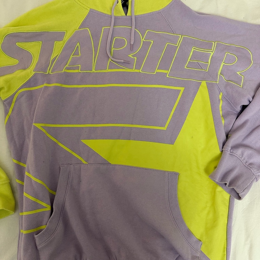 Starter Lavender and Neon Yellow Sweatshirt